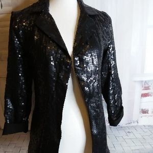 Gianni Bini Romance black 34 sleeve sequin jacket size XS